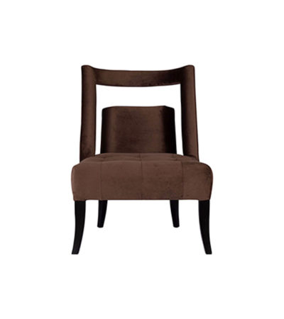 Mara Upholstered Tufted Brown Accent Chair