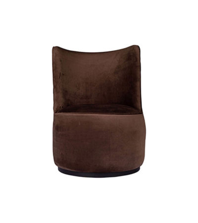Skylar Upholstered Round Armless Brown Occasional Chair