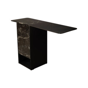 Sylvan Black Wood and Marble Console Table Top View