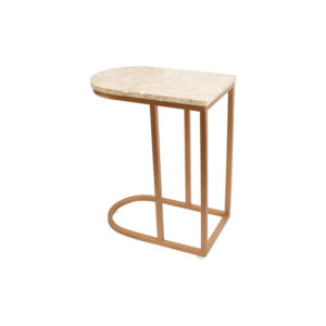 Allure Stainless Steel and Marble Side Table Backside View