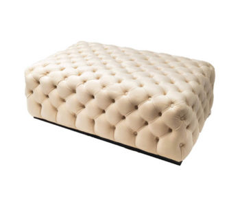 Audrey Tufted Upholstered Cream Ottoman View
