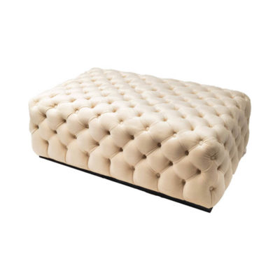 Audrey Tufted Upholstered Cream Ottoman View