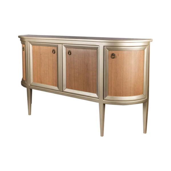 Camden Wooden and Marble Cabinet with Brass Handles Side View