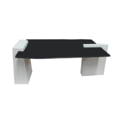 Elysee Glass Top Coffee Table with wooden Legs