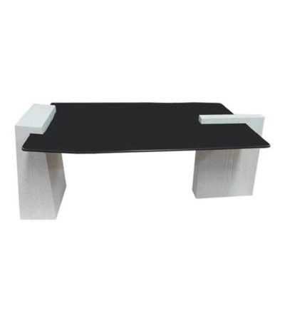 Elysee Glass Top Coffee Table with wooden Legs