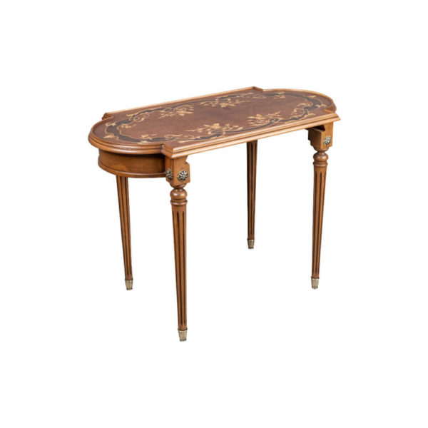 French Nest Side Table With Marquetry Top Large Light