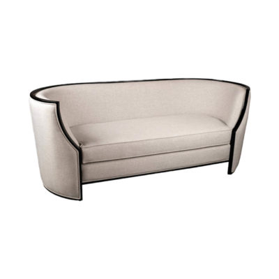 Frisco Upholstered Wooden Frame Cream Linen Sofa View