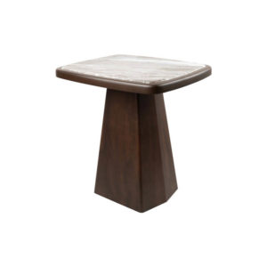 Hayman Brown Marble Topped Side Table Corner View