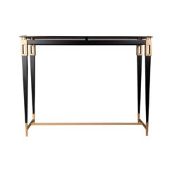Ida Glass Console Table with Stainless Steel Legs
