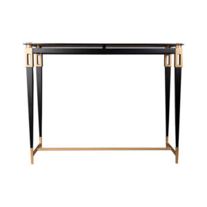 Ida Glass Console Table with Stainless Steel Legs