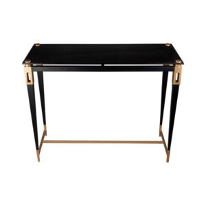 Ida Glass Console Table with Stainless Steel Legs Front
