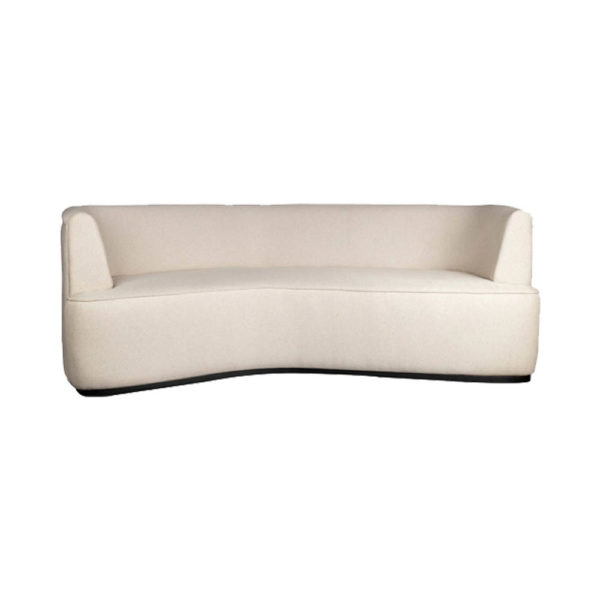 Julson Upholstered Curved Beige Fabric Sofa A