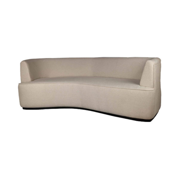 Julson Upholstered Curved Beige Fabric Sofa Beige B