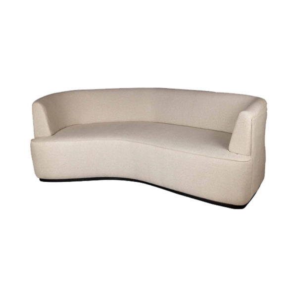Julson Upholstered Curved Beige Fabric Sofa Beige C