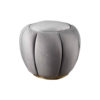 Mary Round Striped Pouf with Brass Base 5