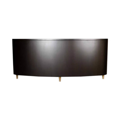 Nathan Oval Dark Brown Sideboard with Brass Inlay Back View
