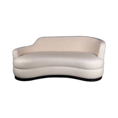 Noir Upholstered Curve Shape Sofa Front View