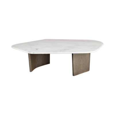 Olney Wooden Gray Marble Coffee Table