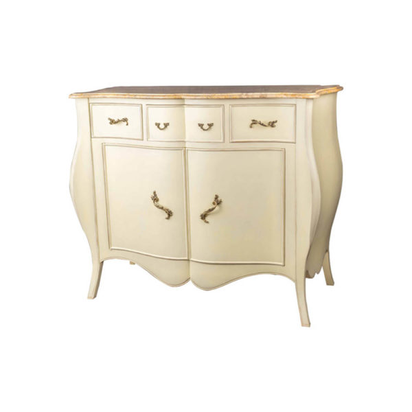 Oslo Cream with Marble Top Sideboard Side View