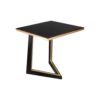 Rion Wooden Brown Side Table with Brass Inlay 1