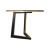 Rion Wooden Brown Side Table with Brass Inlay 8