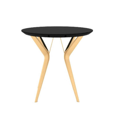 Wellington Black Side Table with Golden Legs View