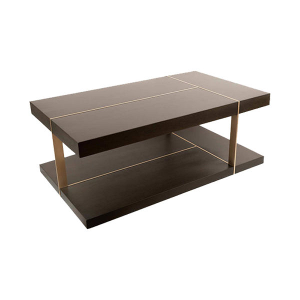 Wimbledon Wooden with Brass Coffee Table UK View