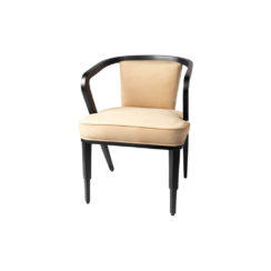 Zaria Beige Velvet Dining Chair with Armrest View