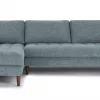 Barcelona Upholstered Aqua Tweed Fabric Corner Sofa 7