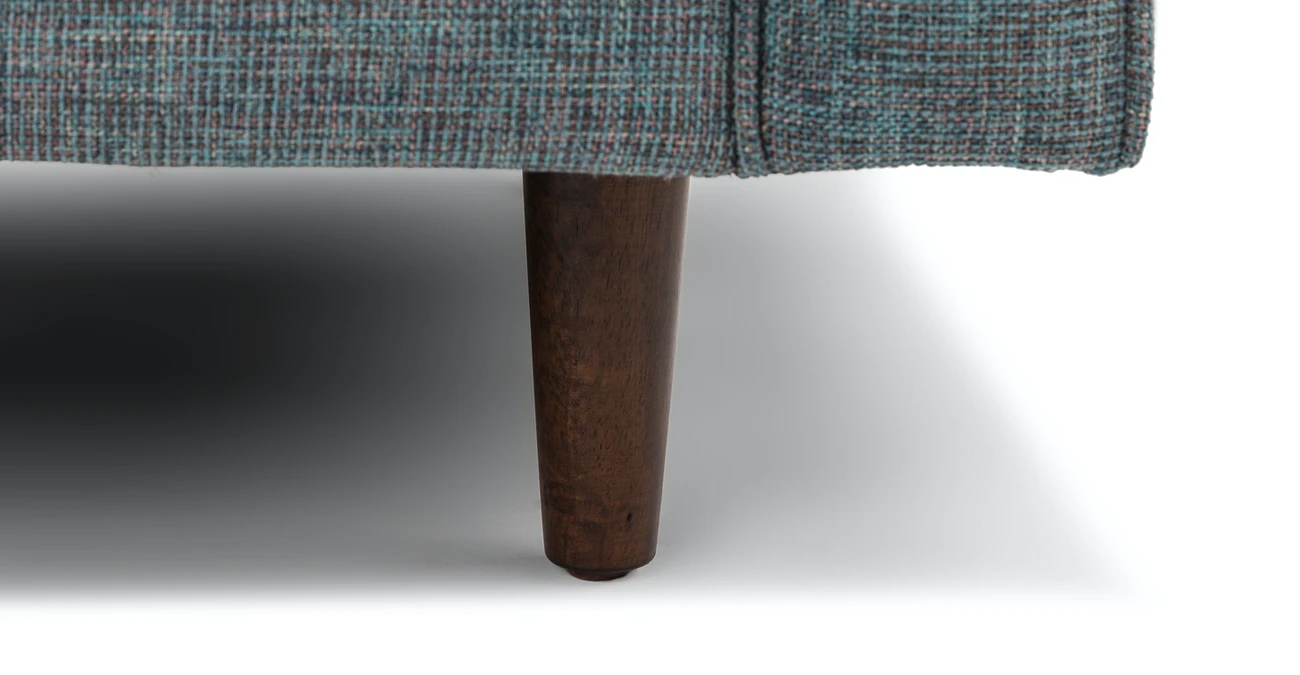 Barcelona Upholstered Aqua Tweed Fabric Corner Sofa 5