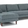Barcelona Upholstered Aqua Tweed Fabric Corner Sofa 12