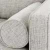 Barcelona Upholstered Birch Ivory Fabric Corner Sofa 10
