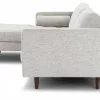 Barcelona Upholstered Birch Ivory Fabric Corner Sofa 8