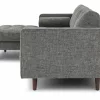 Barcelona Upholstered Briar Gray Fabric Corner Sofa 8