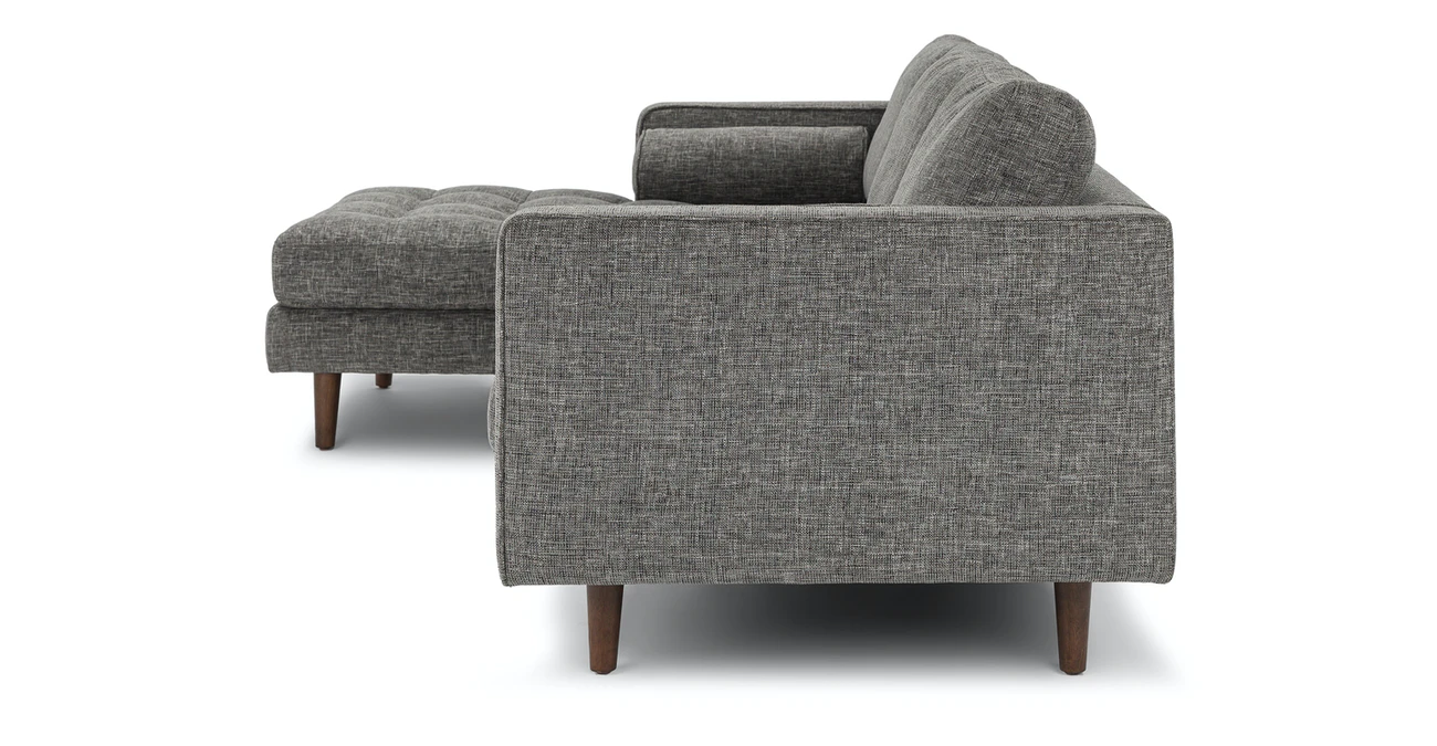 Barcelona Upholstered Briar Gray Fabric Corner Sofa 2