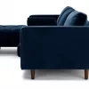 Barcelona Upholstered Cascadia Blue Velvet Corner Sofa 8