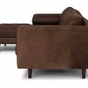 Barcelona Upholstered Charme Chocolate Leather Corner Sofa 8