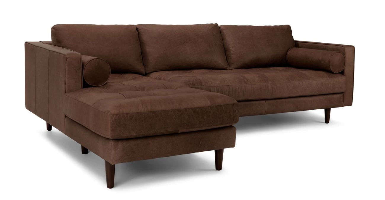 Barcelona Upholstered Charme Chocolate Leather Corner Sofa 6