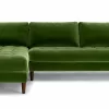 Barcelona Upholstered Grass Green Velvet Corner Sofa 8
