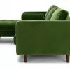 Barcelona Upholstered Grass Green Velvet Corner Sofa 9