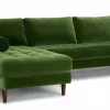 Barcelona Upholstered Grass Green Velvet Corner Sofa 14