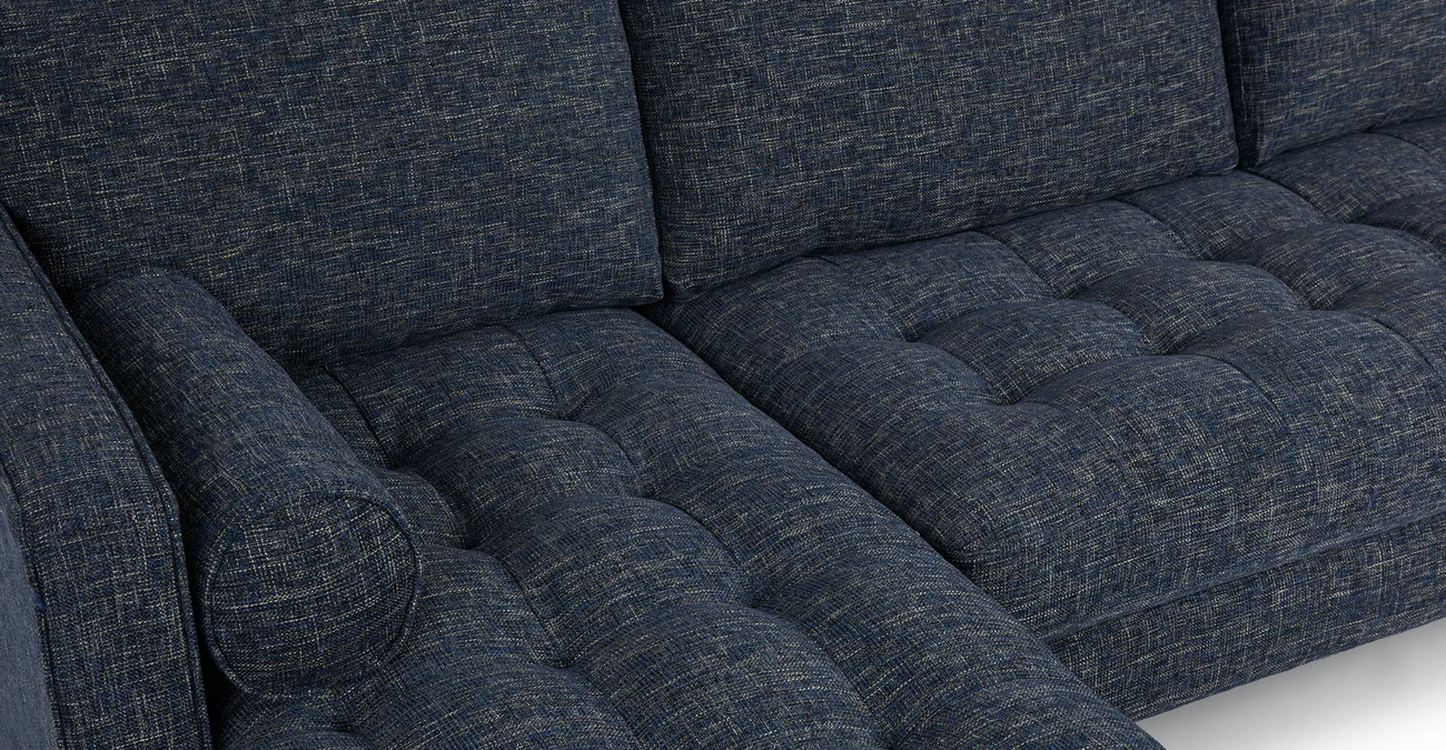 Barcelona Upholstered Neptune Blue Fabric Corner Sofa 4