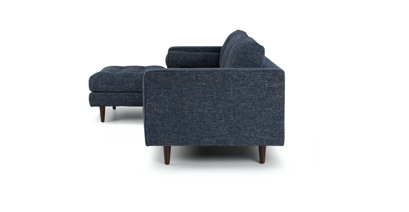Barcelona Upholstered Neptune Blue Fabric Corner Sofa 2