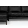 Barcelona Upholstered Oxford Black Leather Corner Sofa 7