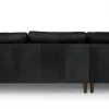 Barcelona Upholstered Oxford Black Leather Corner Sofa 9