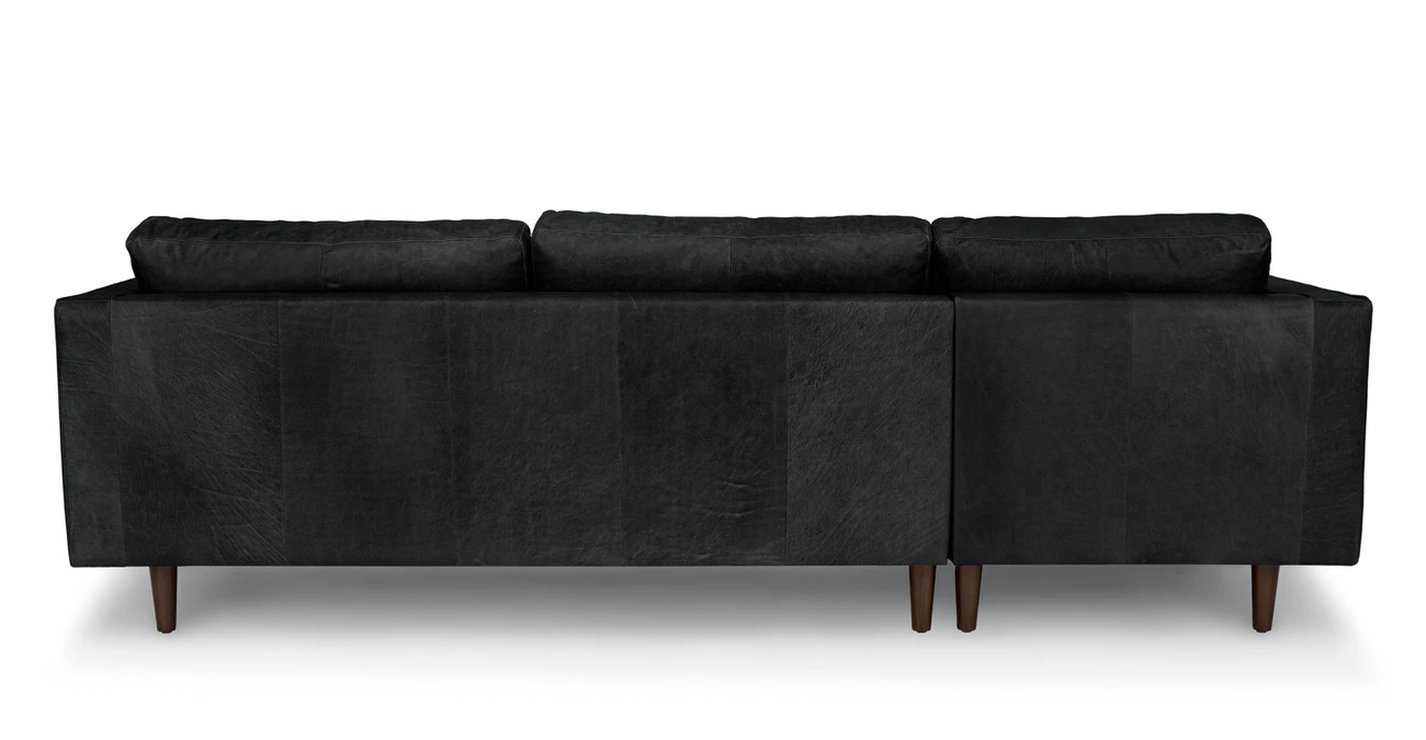 Barcelona Upholstered Oxford Black Leather Corner Sofa 3