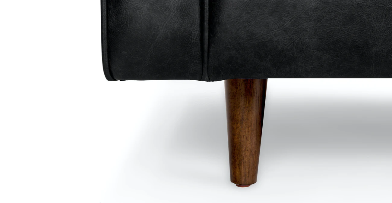 Barcelona Upholstered Oxford Black Leather Corner Sofa 5