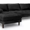Barcelona Upholstered Oxford Black Leather Corner Sofa 12