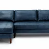 Barcelona Upholstered Oxford Blue Leather Corner Sofa 7