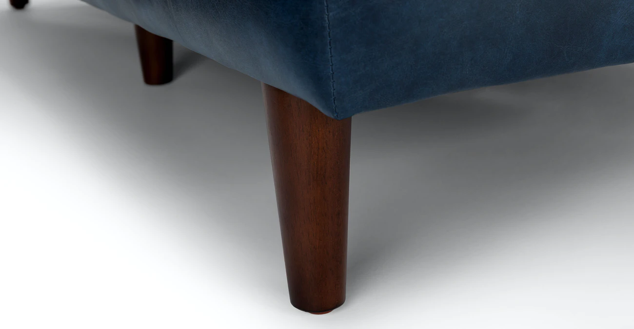 Barcelona Upholstered Oxford Blue Leather Corner Sofa 5
